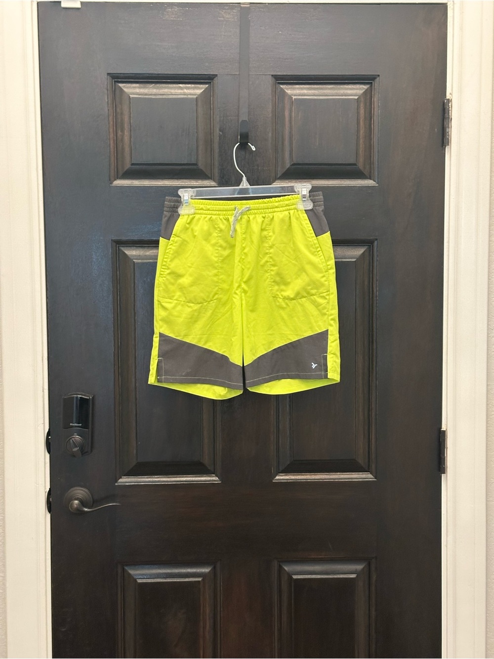 Old Navy Boys Neon Yellow Active Shorts with Gray Accents XL